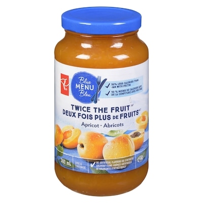 PC Menu Bleu Tartinade Deux fois plus de fruits, abricots 500 ml, 1,50 $/100ml