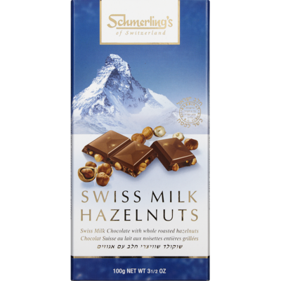 Schmerlings Swiss Milk Hazelnuts Bar 100 g, $7.00/100g