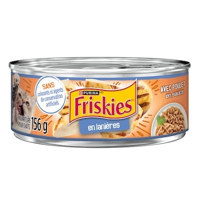 Purina Friskies en lanières nourriture humide pour chats poulet en sauce 156 g, 0,58 $/100g