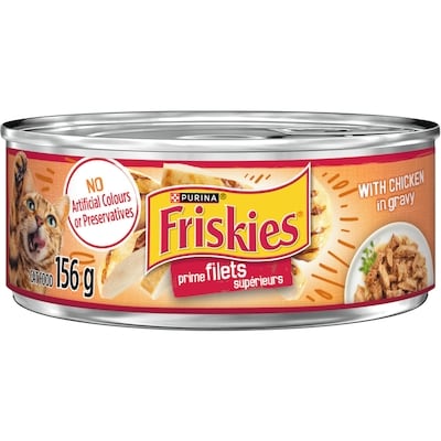 Purina Friskies Prime Filets Chicken in Gravy, Wet Cat Food 156 g, $0.58/100g