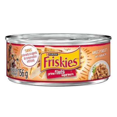 Purina Friskies filets supérieurs nourriture humide pour chats poulet en sauce 156 g, 0,58 $/100g