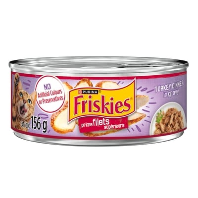 Purina Friskies Prime Filets Turkey Dinner in Gravy, Wet Cat Food 156 g, $0.83/100g