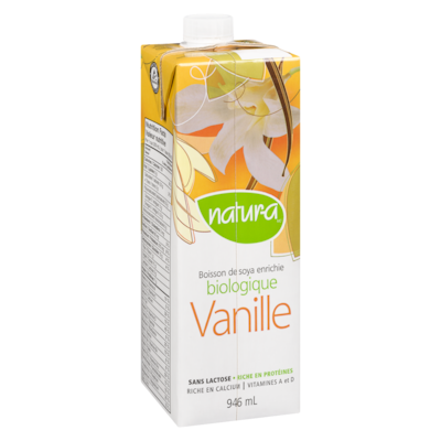 Boisson de soya bio enrichie vanille