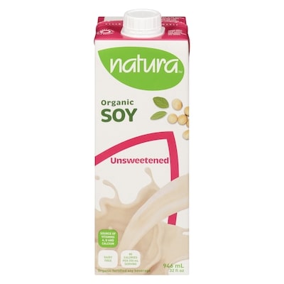 Natura Organic fortified soy beverage unsweetened 946 ml, $0.47/100ml