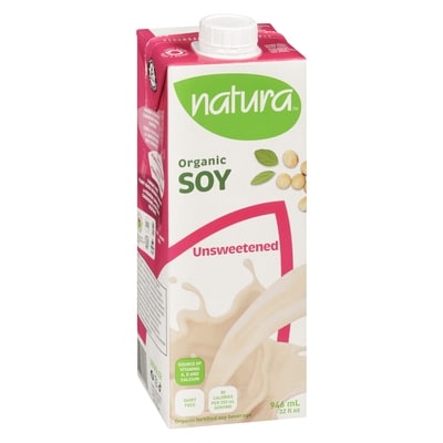 Organic fortified soy beverage unsweetened