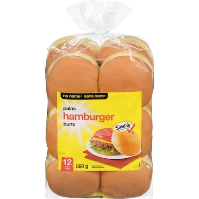 Sans Nom Pains à hamburger 12 ea, 0,46 $/100g