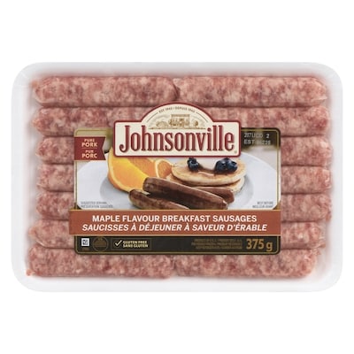 Johnsonville Saucisse à déjeuner au sirop d’érable du Vermont 375 g, 2,00 $/100g
