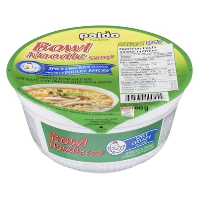 Paldo Bowl Noodle Soup, Spicy Chicken 12x86.0 g, $1.55/100g
