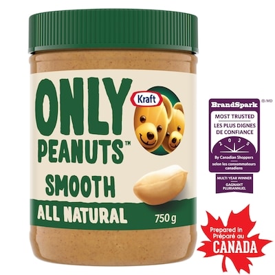 Kraft Beurre d'arachide tout naturel juste des arachides crémeux 750 g, 1,00 $/100g