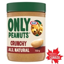 Kraft Only Peanuts All Natural Crunchy Peanut Butter 750 g, $0.80/100g