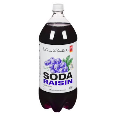le Choix du Président Soda Au Raisin À Arôme Naturel 2 l, 0,08 $/100ml