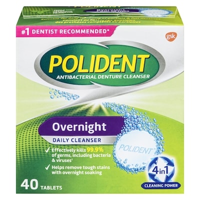 Polident Overnight Denture Cleanser 40 ea, $0.19/1ea
