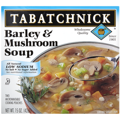 Tabatchnick Soupe à l’orge et aux champignons sans sel ajouté 425 g, 1,17 $/100g