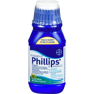 Phillips Lait de magnésie sans sucre liquide  350 ml, 2,85 $/100ml