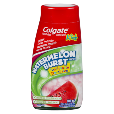 Colgate Dentifrice Et Rince-Bouche 2 En 1 Pour Enfants En Gel Liquide Watermelon Burst 100 ml, 3,49 $/100ml
