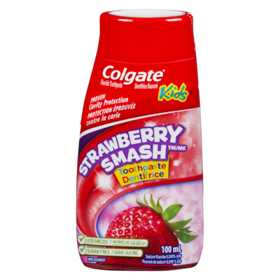 Colgate Dentifrice Et Rince-Bouche 2 En 1 Pour Enfants En Gel Liquide Strawberry Smash 100 ml, 3,49 $/100ml
