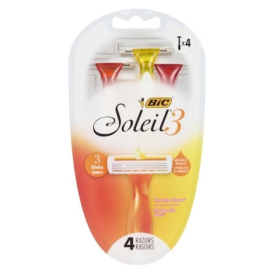 BIC Rasoirs à trois lames jetables Soleil 4 ea, 2,25 $/1ch