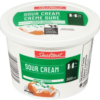 Sealtest 14% Sour Cream 500 ml, $0.58/100ml