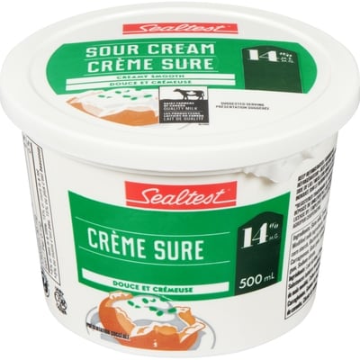 Sealtest Crème Sure 14% 500 ml, 0,58 $/100ml