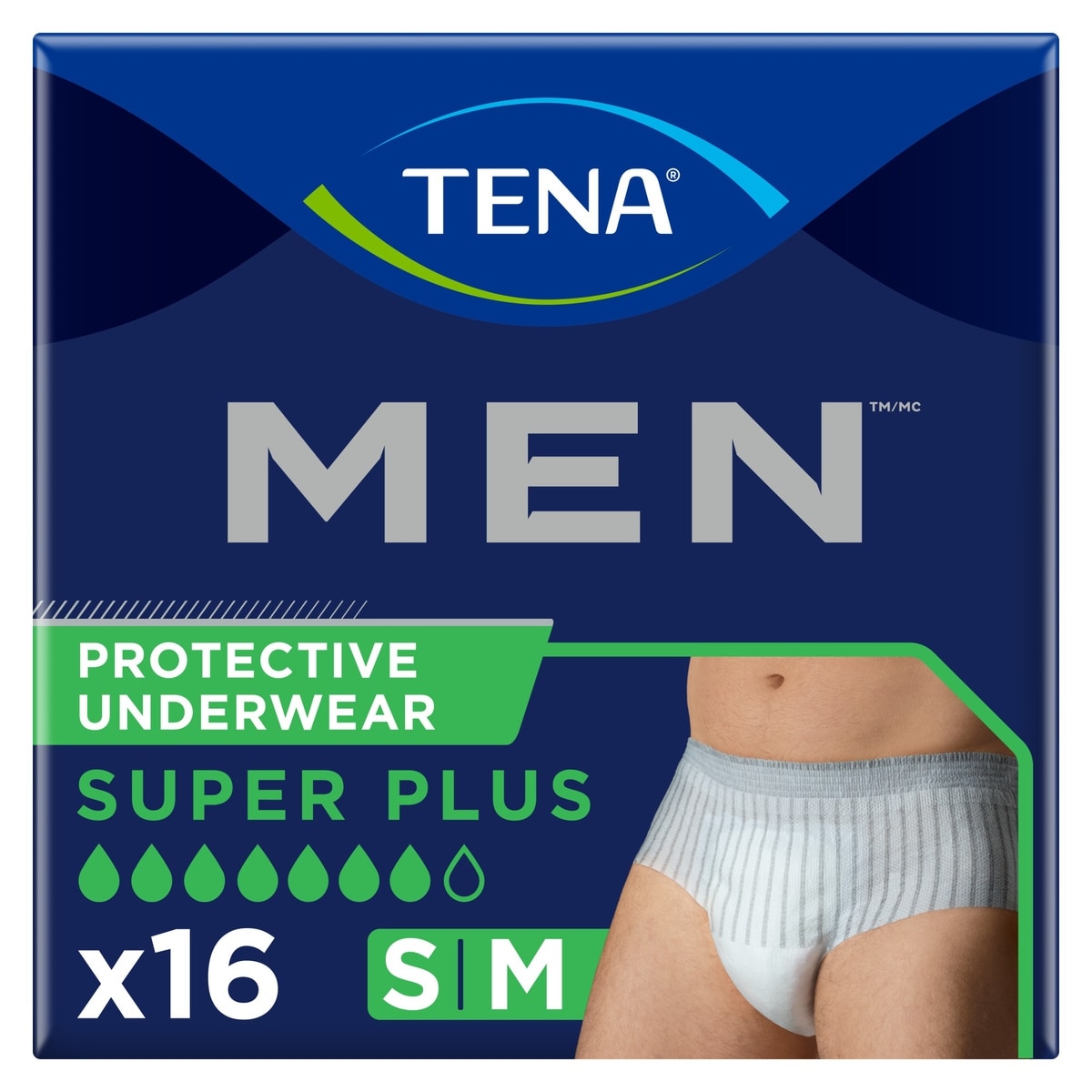 Tena Men Protective Incontinence Underwear, Super Plus Absorbency, Small/Medium, 16 Count 16 ea, $1.31/1ea
