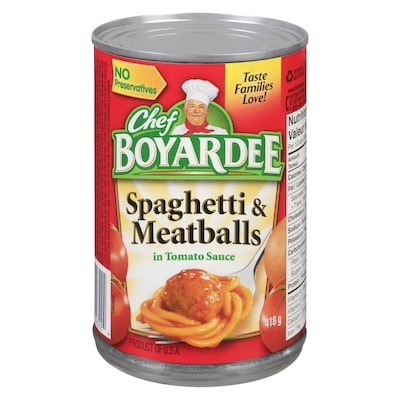 Chef Boyardee Spaghetti & Meatballs 418 g, $0.55/100g