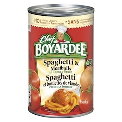 Chef Boyardee Spaghetti boulettes de viande 418 g, 0,79 $/100g