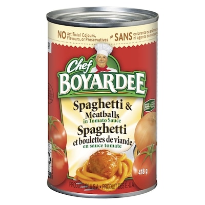 Chef Boyardee Spaghetti boulettes de viande 418 g, 0,55 $/100g