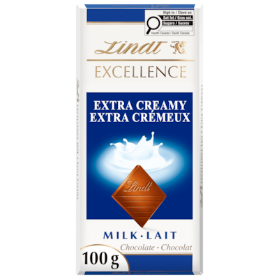 Lindt EXCELLENCE Barre de chocolat au lait extracrémeux 100 g, 5,99 $/100g