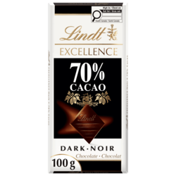 Lindt EXCELLENCE Barre de chocolat noir à 70 % 100 g, 5,99 $/100g