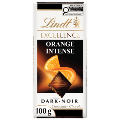 Lindt EXCELLENCE Barre de chocolat noir à l’orange intense 100 g, 5,99 $/100g