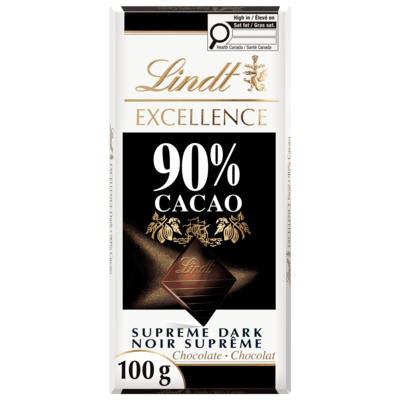 Lindt EXCELLENCE 90% Cacao Dark Chocolate Bar 100 g, $5.99/100g