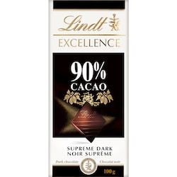 Lindt Chocolat noir EXCELLENCE à 90 % de cacao – Barre 100 g, 4,99 $/100g
