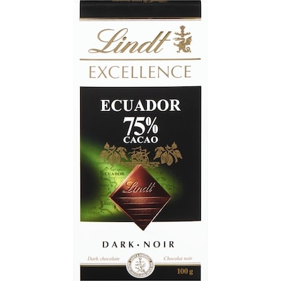 Lindt EXCELLENCE Ecuador 75% Cacao Dark Chocolate Bar 100 g, $5.49/100g