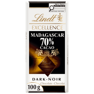 Lindt EXCELLENCE Barre de chocolat noir à 70 % de cacao de Madagascar 100 g, 5,99 $/100g