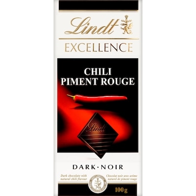Lindt Chocolat noir EXCELLENCE Piment rouge – Barre 100 g, 5,99 $/100g