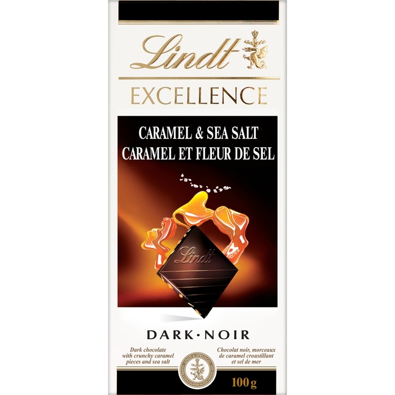 Lindt EXCELLENCE Caramel & Sea Salt Dark Chocolate Bar - 100 g