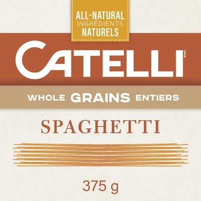 Catelli Pâtes Grains Entiers, Spaghetti 375 g, 0,88 $/100g