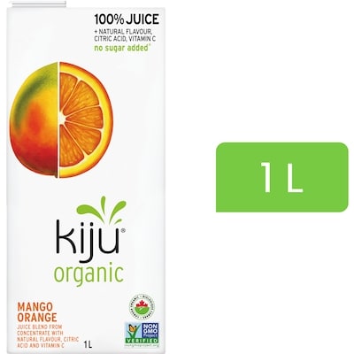Kiju Organic Mango Orange Fruit Juice Blend 1 l, $0.35/100ml