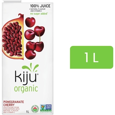 Kiju Organic Pomegranate Cherry Fruit Juice Blend 1 l, $0.35/100ml