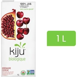 Kiju Mélange de jus de fruits grenade et cerise biologique 1 l, 0,30 $/100ml