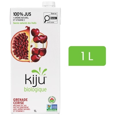 Kiju Mélange de jus de fruits grenade et cerise biologique 1 l, 0,50 $/100ml