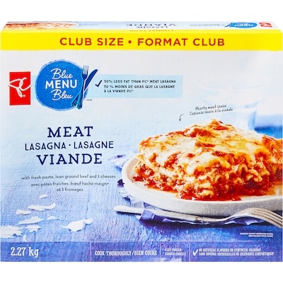 PC Blue Menu Meat Lasagna 2.27 kg, $0.84/100g