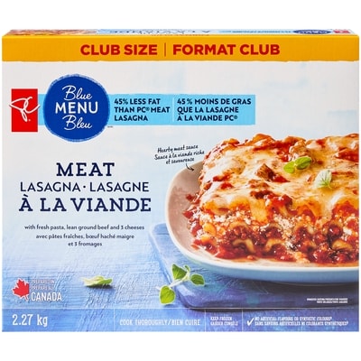 PC Blue Menu Meat Lasagna 2.27 kg, $0.84/100g
