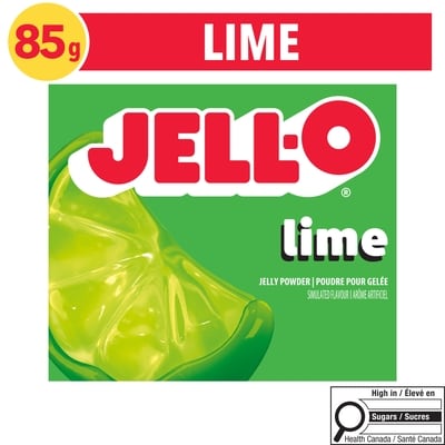 Jell-O Poudre pour gelée lime – préparation pour dessert en gélatine 85 g, 2,11 $/100g