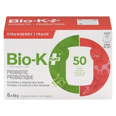 Bio K+ Bio-K+ Strawberry 6 Pack 6x98.0 g, $4.08/100g