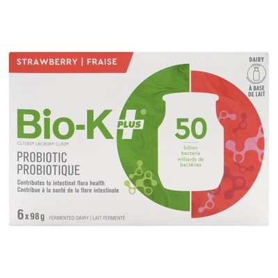 Bio-K+ fraise, paquet de 6
