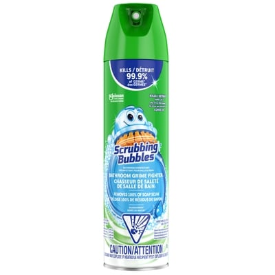 Scrubbing Bubbles Bathroom Grime Fighter Disinfectant Cleaner Aerosol, Rainshower Scent 623 g, $0.80/100g