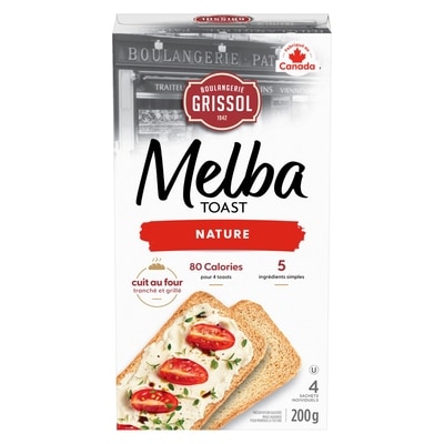 Grissol Boulangerie Grissol Melba Toast Nature 200 g, 2,25 $/100g