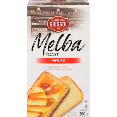 Grissol Boulangerie Grissol Melba Toast Original 200 g, 2,15 $/100g