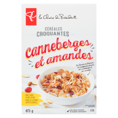 Céréales croquantes canneberges et amandes